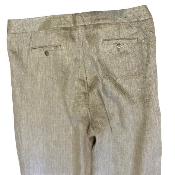 Jones New York Collection Pants Slacks Trousers SZ 16 Linen Brown Straight Leg - Picture 4 of 9